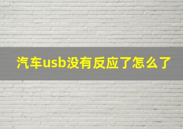 汽车usb没有反应了怎么了