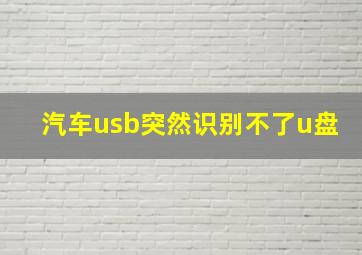 汽车usb突然识别不了u盘