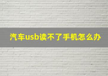 汽车usb读不了手机怎么办