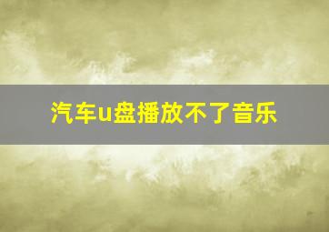 汽车u盘播放不了音乐