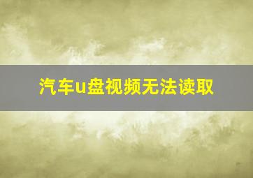 汽车u盘视频无法读取