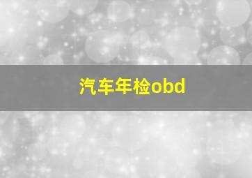 汽车年检obd