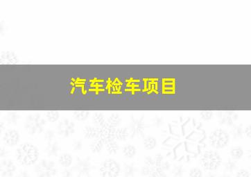 汽车检车项目