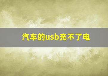 汽车的usb充不了电