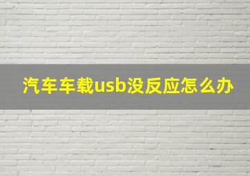 汽车车载usb没反应怎么办