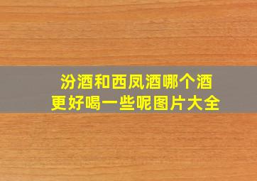 汾酒和西凤酒哪个酒更好喝一些呢图片大全