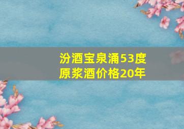 汾酒宝泉涌53度原浆酒价格20年