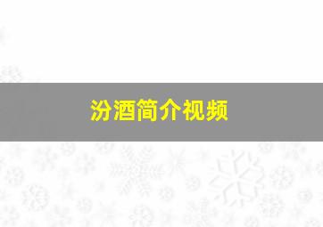 汾酒简介视频