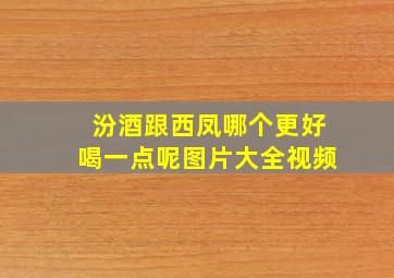 汾酒跟西凤哪个更好喝一点呢图片大全视频