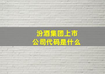 汾酒集团上市公司代码是什么