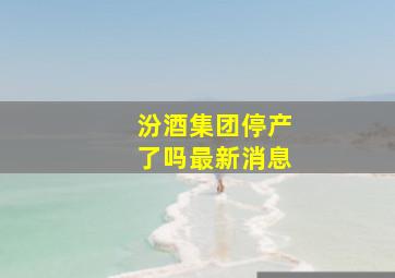 汾酒集团停产了吗最新消息