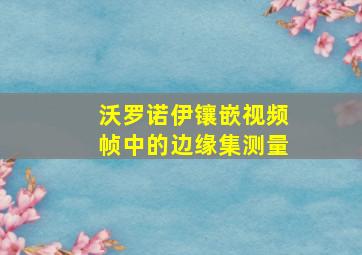 沃罗诺伊镶嵌视频帧中的边缘集测量