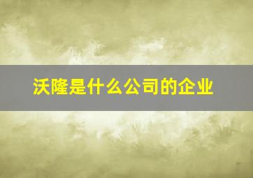 沃隆是什么公司的企业