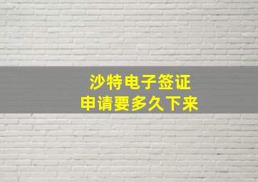 沙特电子签证申请要多久下来