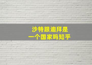 沙特跟迪拜是一个国家吗知乎