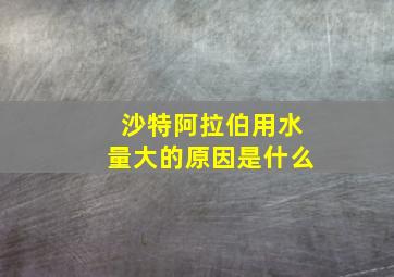 沙特阿拉伯用水量大的原因是什么