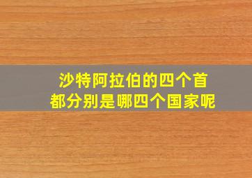 沙特阿拉伯的四个首都分别是哪四个国家呢