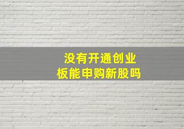 没有开通创业板能申购新股吗