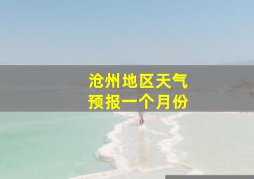 沧州地区天气预报一个月份