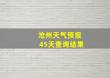 沧州天气预报45天查询结果