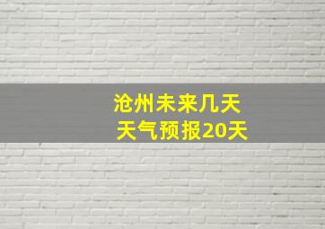 沧州未来几天天气预报20天