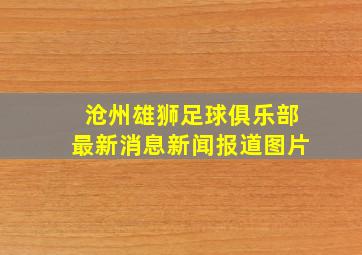 沧州雄狮足球俱乐部最新消息新闻报道图片