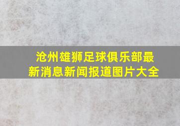 沧州雄狮足球俱乐部最新消息新闻报道图片大全