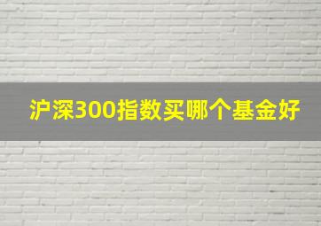 沪深300指数买哪个基金好