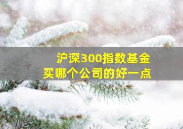 沪深300指数基金买哪个公司的好一点