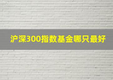 沪深300指数基金哪只最好