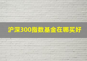 沪深300指数基金在哪买好