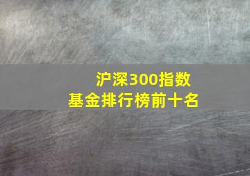 沪深300指数基金排行榜前十名