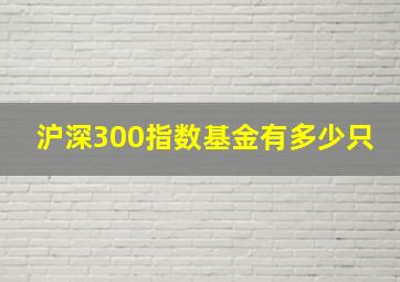 沪深300指数基金有多少只