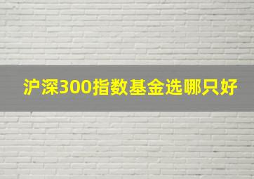 沪深300指数基金选哪只好