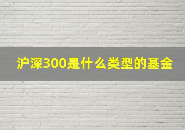 沪深300是什么类型的基金