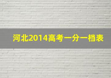 河北2014高考一分一档表