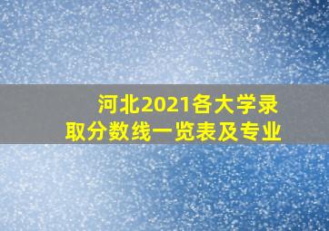 河北2021各大学录取分数线一览表及专业