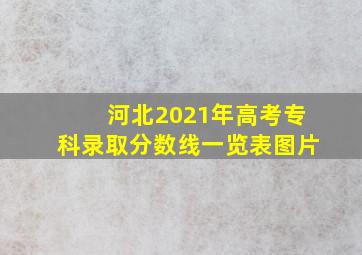 河北2021年高考专科录取分数线一览表图片