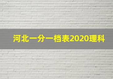 河北一分一档表2020理科