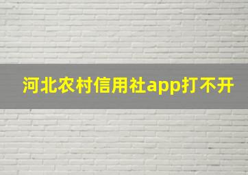 河北农村信用社app打不开