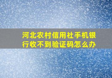 河北农村信用社手机银行收不到验证码怎么办