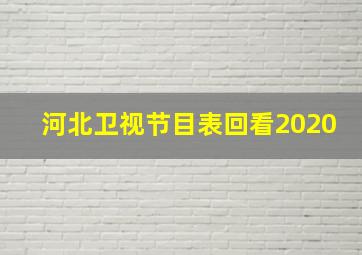 河北卫视节目表回看2020