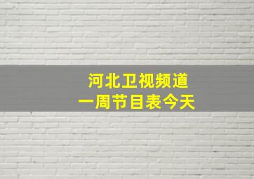 河北卫视频道一周节目表今天