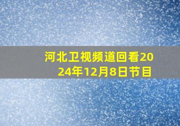 河北卫视频道回看2024年12月8日节目