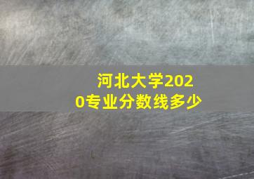 河北大学2020专业分数线多少