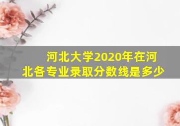 河北大学2020年在河北各专业录取分数线是多少