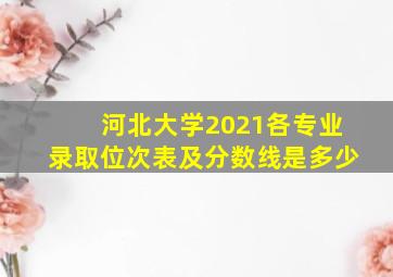 河北大学2021各专业录取位次表及分数线是多少