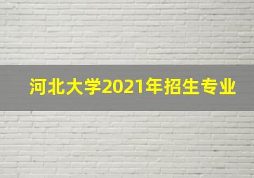 河北大学2021年招生专业