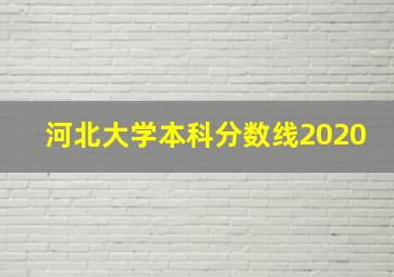 河北大学本科分数线2020