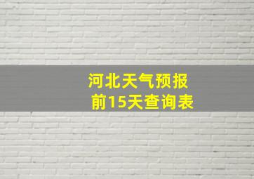 河北天气预报前15天查询表